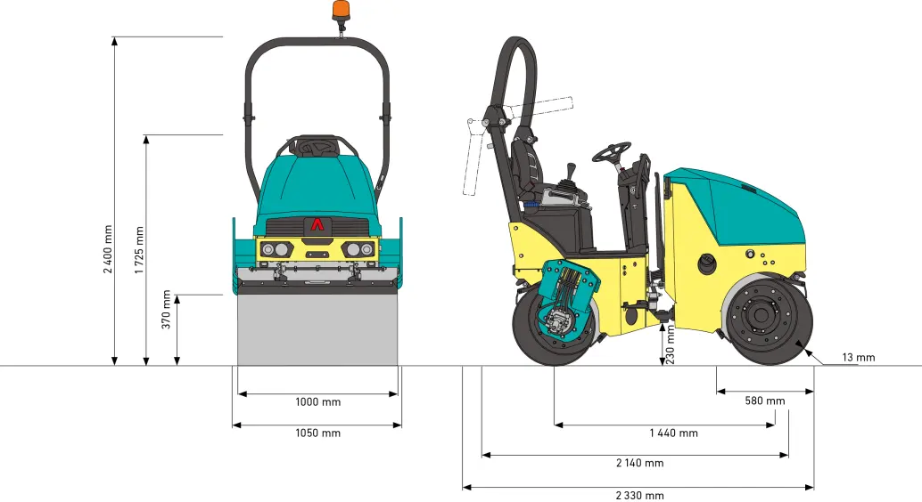 Ammann ARX 20-2 with vibratory roller – view 3