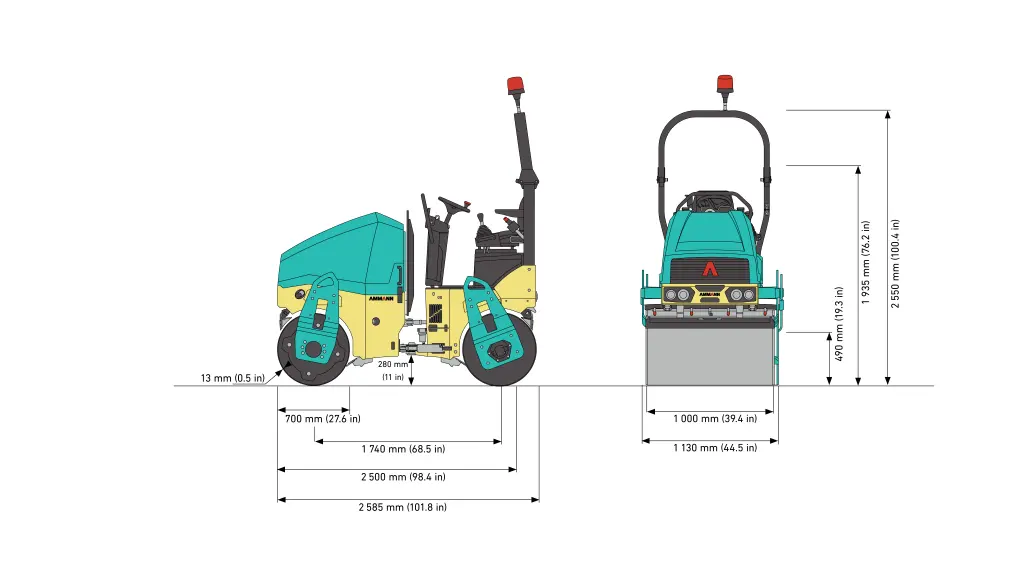 Ammann ARX 23-2 with vibratory roller – view 2