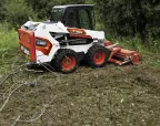 Bobcat S550 with flail cutter for forestry work
