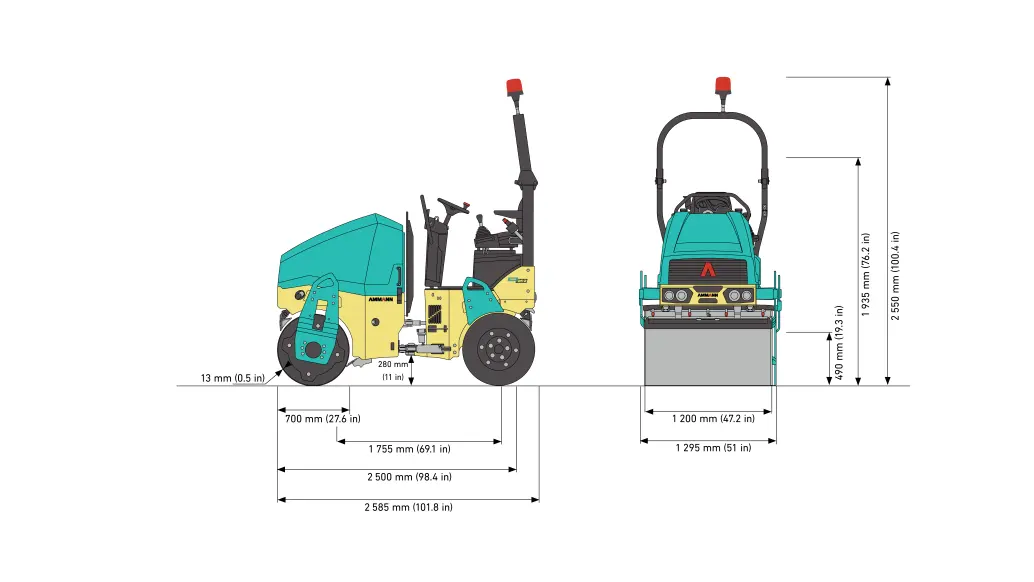 Ammann ARX 26-2C with vibratory roller – view 3