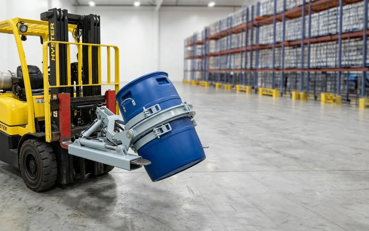 Power Sprays Fork Lift Mounted Bucket Lifter: Locking Safety Arm