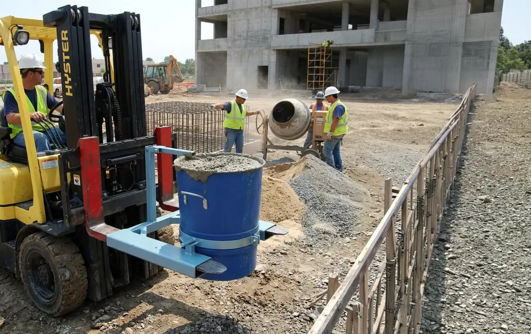 Power Sprays Fork Lift Mounted Bucket Lifter: Continuous Mixing Capability