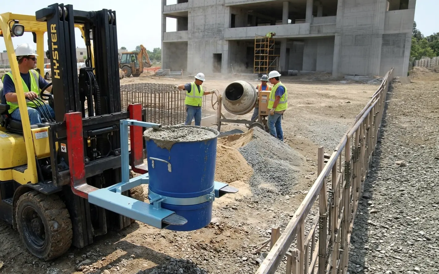 Power Sprays Fork Lift Mounted Bucket Lifter: Continuous Mixing Capability
